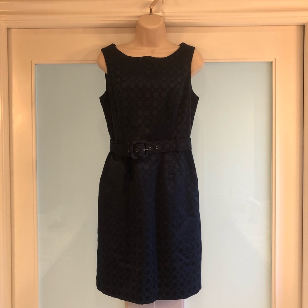Banana Republic navy belted dress